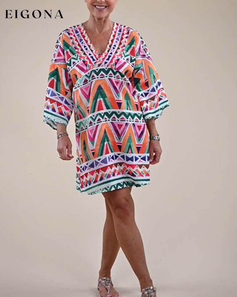 Colorblocked Loose Printed Dress casual dresses spring summer