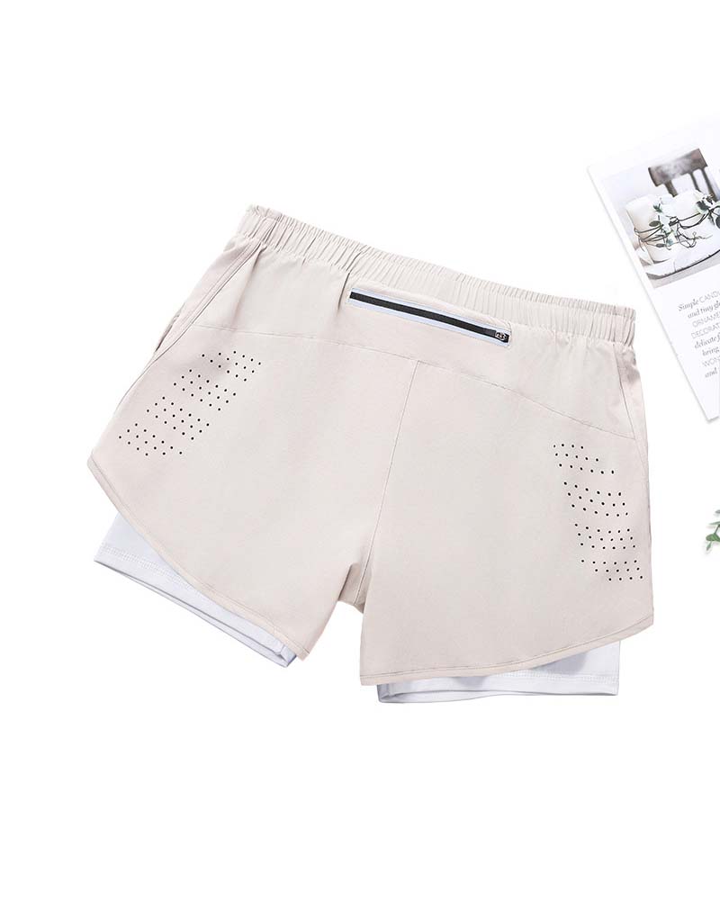 Men's quick-drying breathable double-layer sports shorts 2024 f/w shorts man spring summer