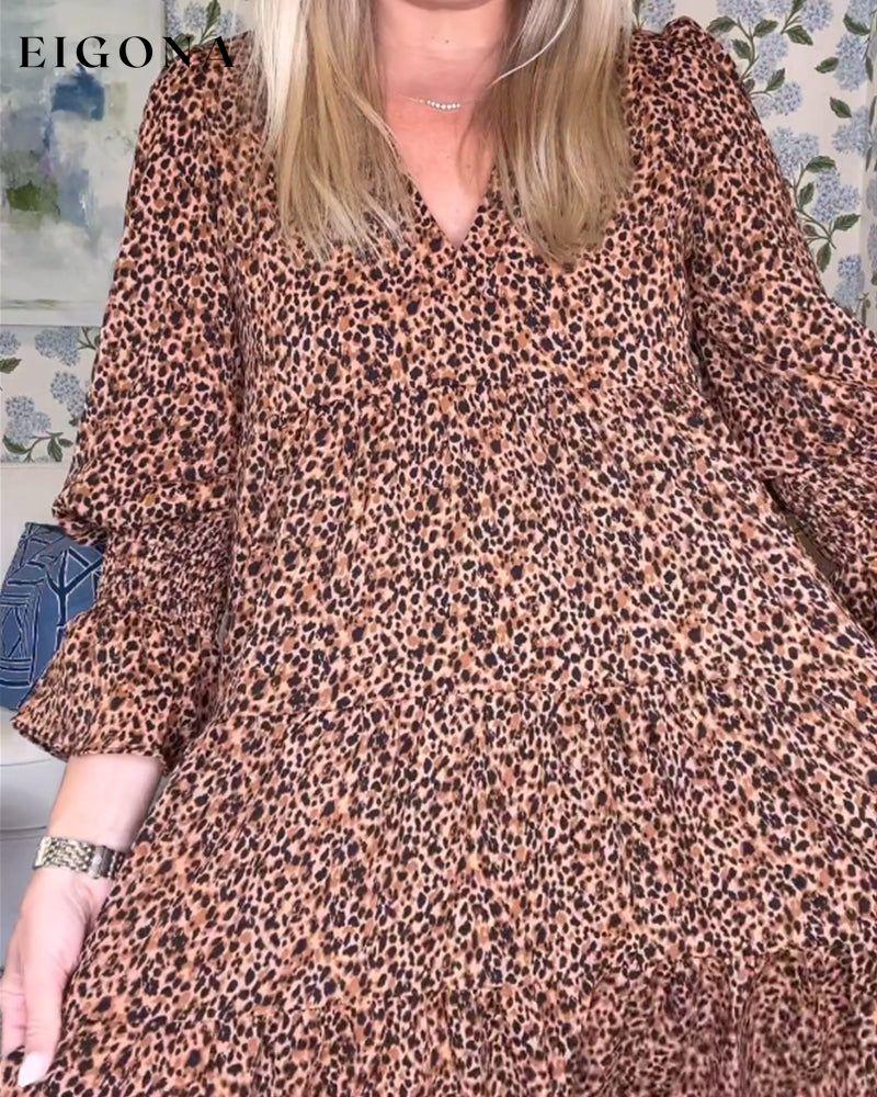 Leopard Print Loose Dress 2023 f/w 23BF casual dresses Clothes Dresses spring