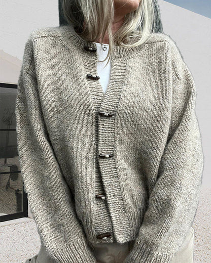 Single breasted solid color casual cardigan 2024 f/w cardigans