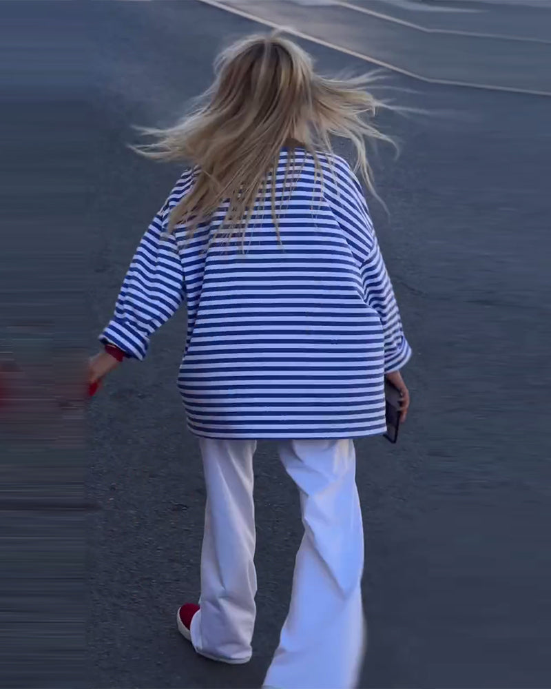 Casual Striped Long Sleeve Top