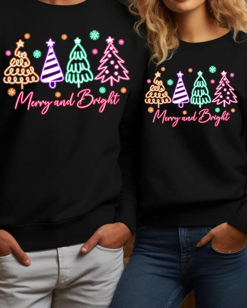 Merry and Bright Non-Neon Sweatshirt 2024 f/w christmas sweatshirts