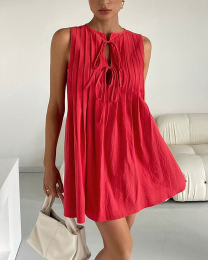 Sleeveless Strappy A-Line Short Dress