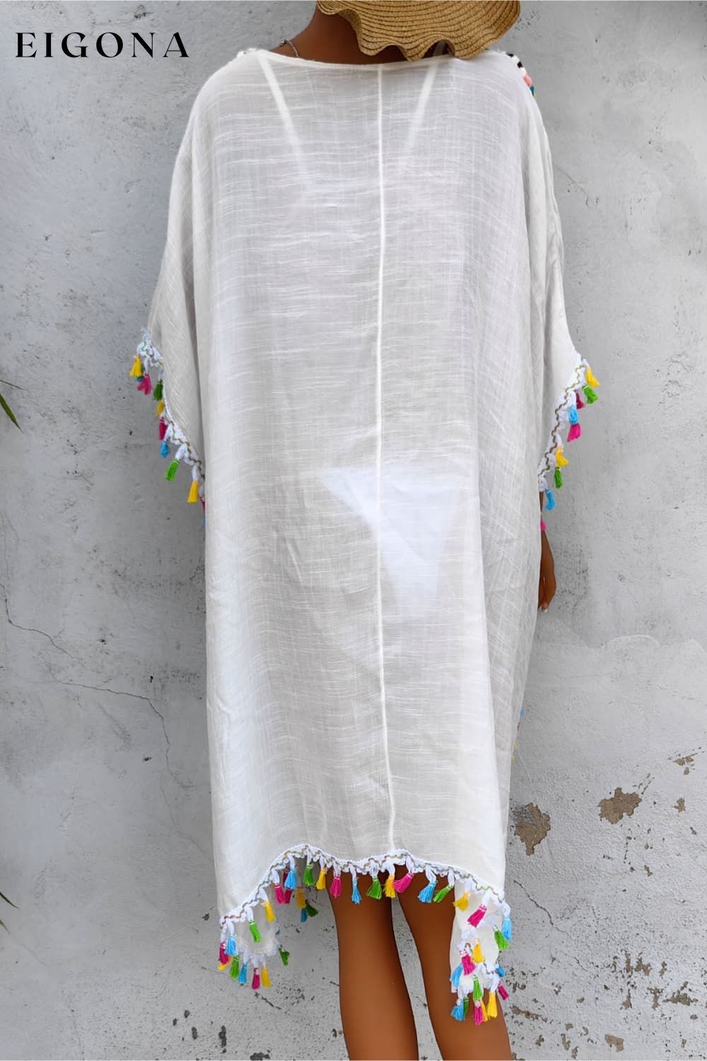 Tassel Detail Embroidery Dress clothes O & Y.M Ship From Overseas trend