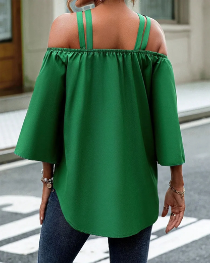 Cross-Shoulder Elegant Blouse