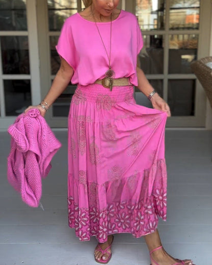 Gonna a pieghe patchwork colorato