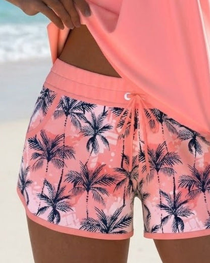 Sport Vest Palm Tree Print Tankini