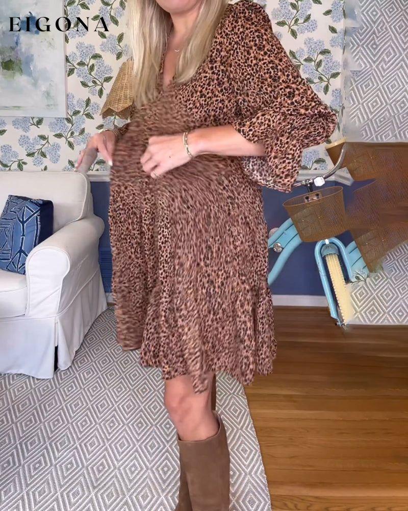 Leopard Print Loose Dress 2023 f/w 23BF casual dresses Clothes Dresses spring