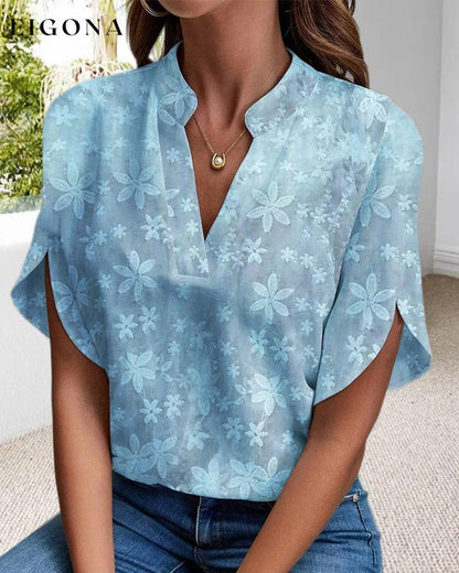 Floral embroidered stand collar elegant blouse blouses & shirts spring summer