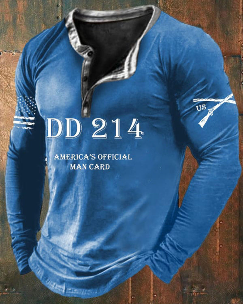 Men's DD214 America's Official Man Card Print T-Shirt 2024 f/w t-shirts man Veterans Day