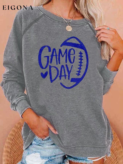 Football Season Printed Long-Sleeve Sweatshirt ball print