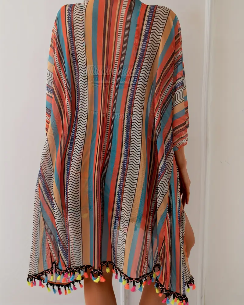 Striped Bra Strap Swimsuit