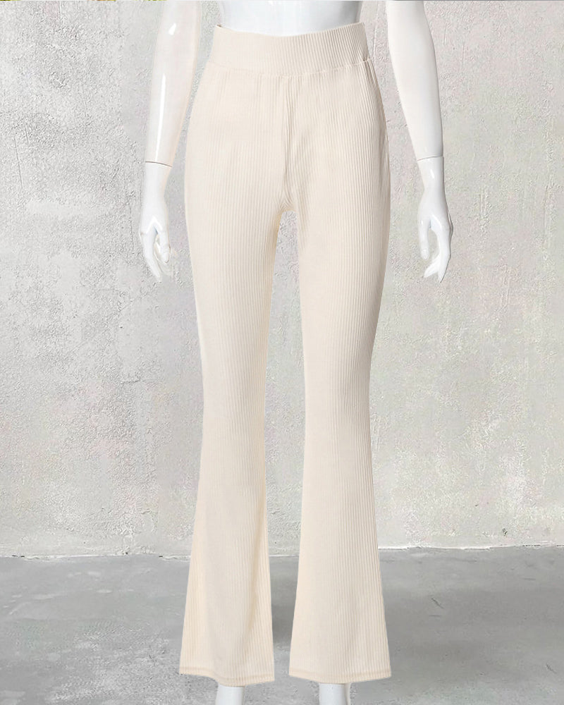 Solid color flared slim fit trousers 2024 f/w pants