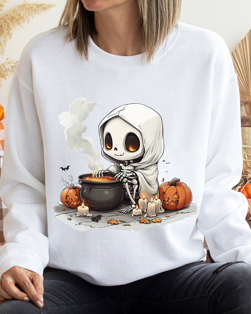 Halloween cute ghost print pullover sweatshirt 2024 f/w Halloween spring summer sweatshirts