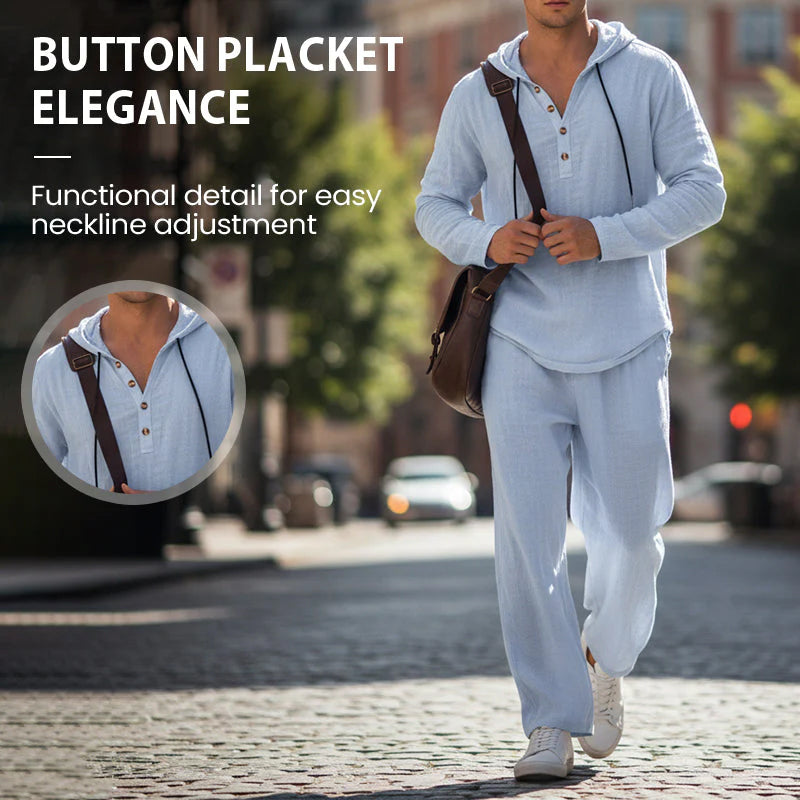 Fashion Men's Casual Long Two-Piece Set