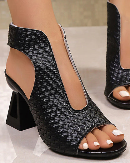 Women’s Elegant Peep-Toe Block Heel Adjustable Strap Sandals