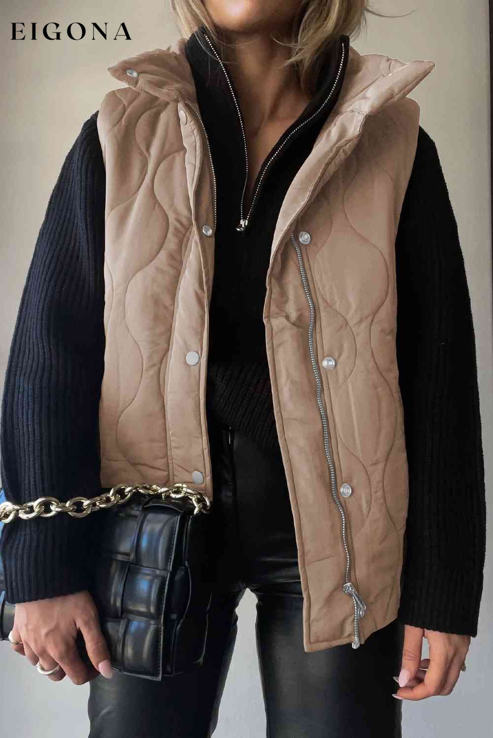 Collared Neck Vest with Pockets clothes Ship From Overseas SYNZ