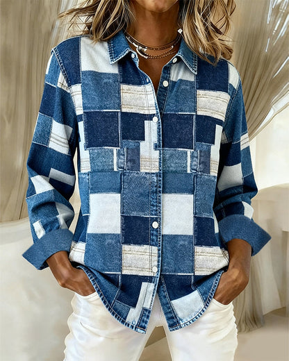 Lapel Stylish Long-Sleeved Shirt