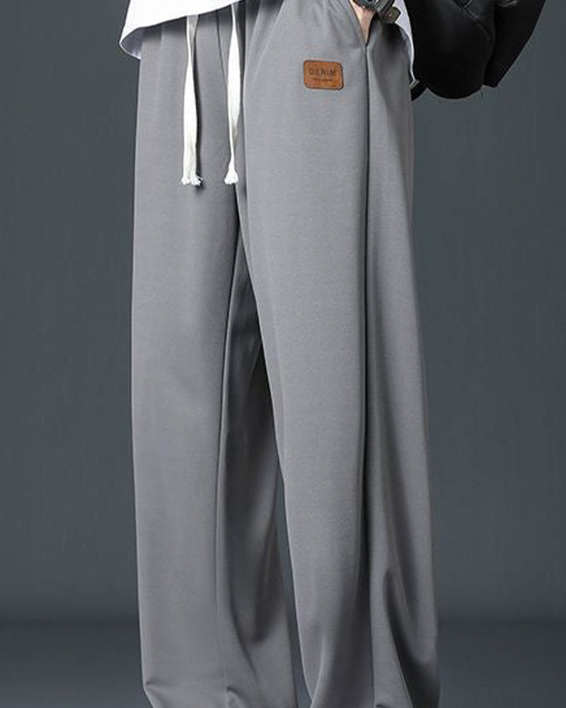 Men's Casual Drawstring Straight Leg Pants