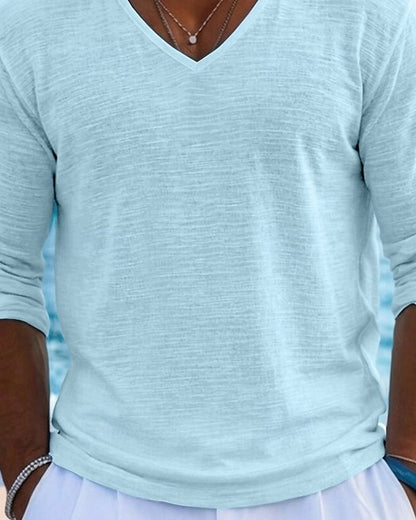 Men's V-Neck Long Sleeve Top