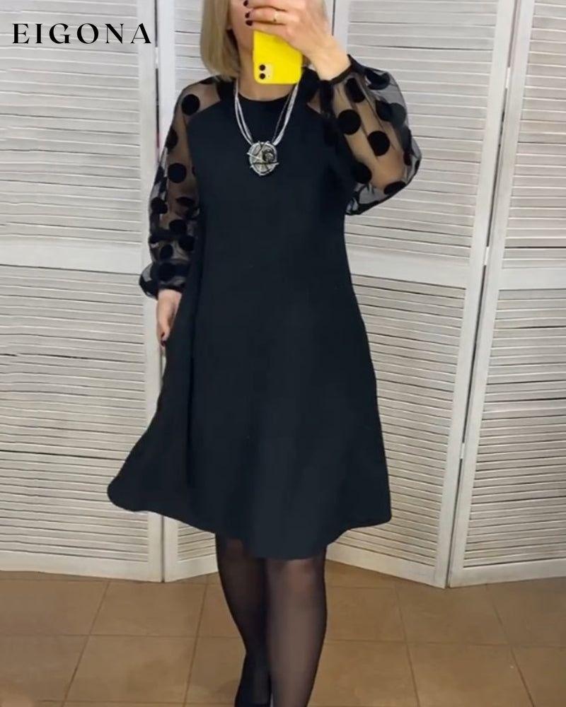 Elegant polka dot pattern dress Black 2023 f/w Casual Dresses Clothes Dresses elegant dress