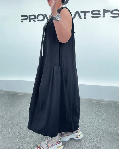 Sleeveless Oversized Letter Print Dress