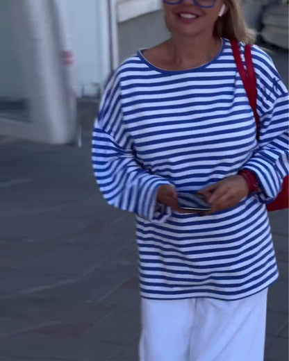 Casual Striped Long Sleeve Top