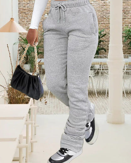 Solid color drawstring sweatpants 2024 f/w pants