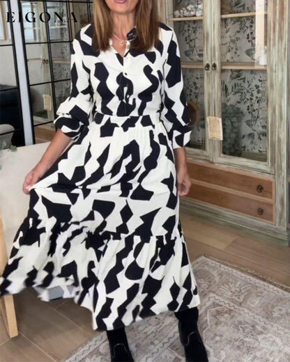 Printed long sleeve casual maxi dress 2023 f/w 23BF casual dresses Clothes Dresses spring