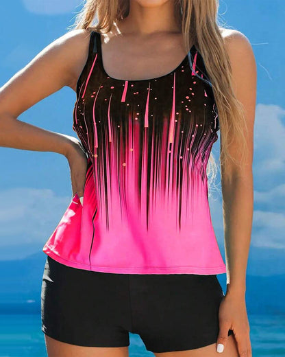 Strapless Printed Two-Piece Swimsuit