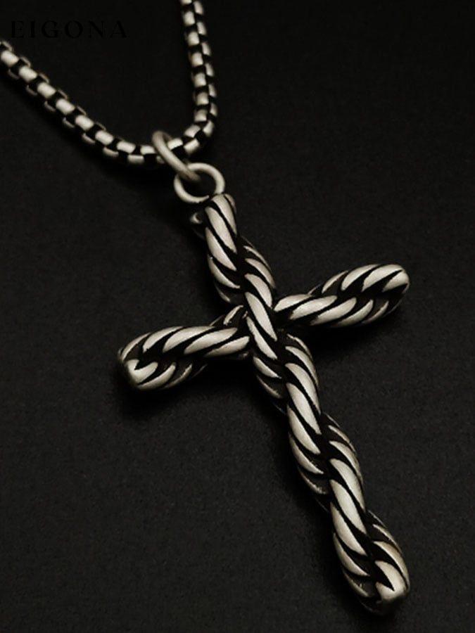 Twisted Twist Cross Necklace clearance sale