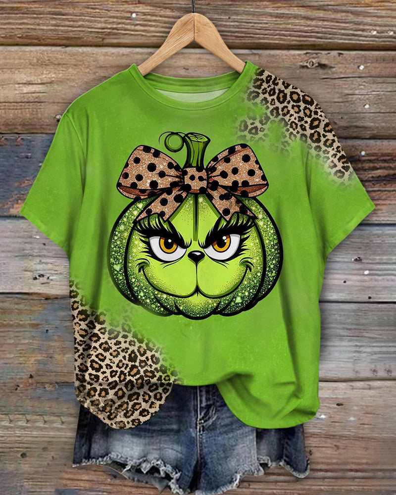 Women's Leopard Funny Halloween Long Sleeve T-shirts halloween summer t-shirts