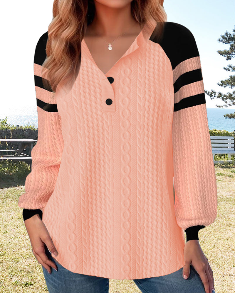 Striped print casual pullover sweater 2024 f/w pullovers