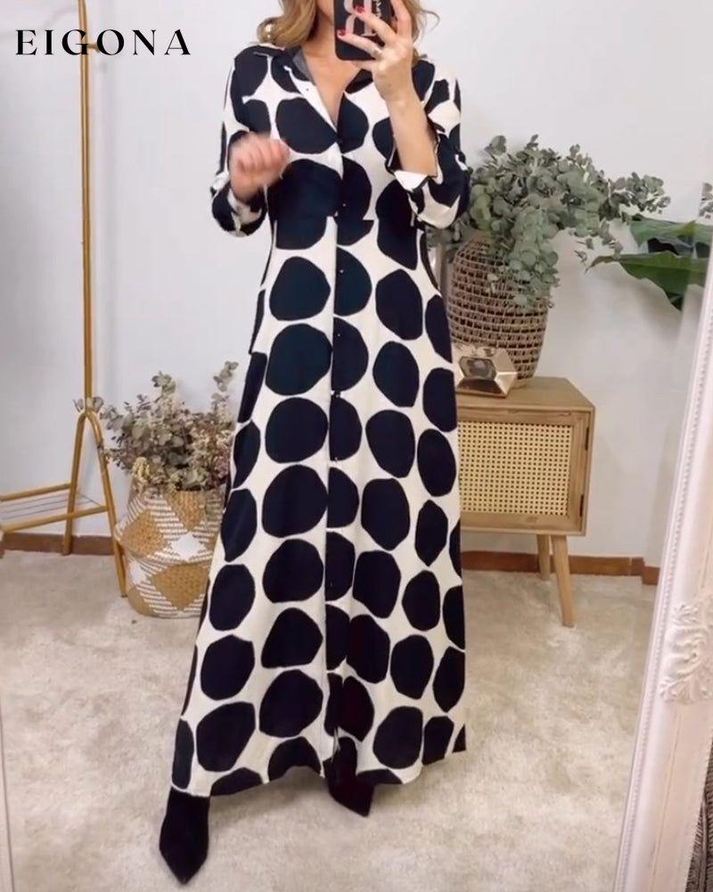 Geometric print lapel dress 2023 f/w 23BF casual dresses Clothes Dresses spring