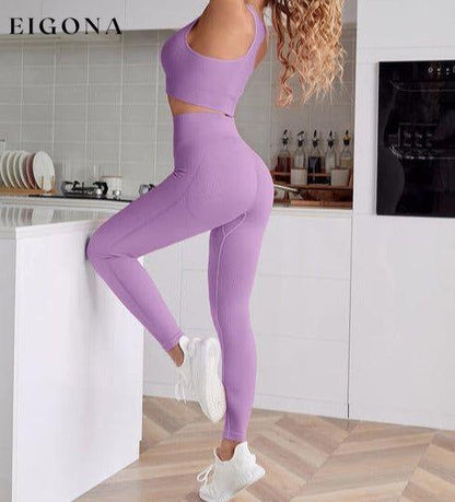 Sport Tank and Leggings Yoga Activewear Set activewear clothes Q&S Ship From Overseas