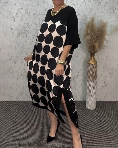 Loose Polka Dot Straight Dress