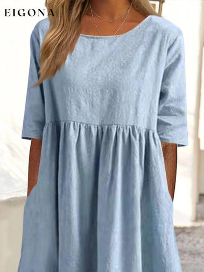 Women's Cotton Linen Cozy Vintage Dress