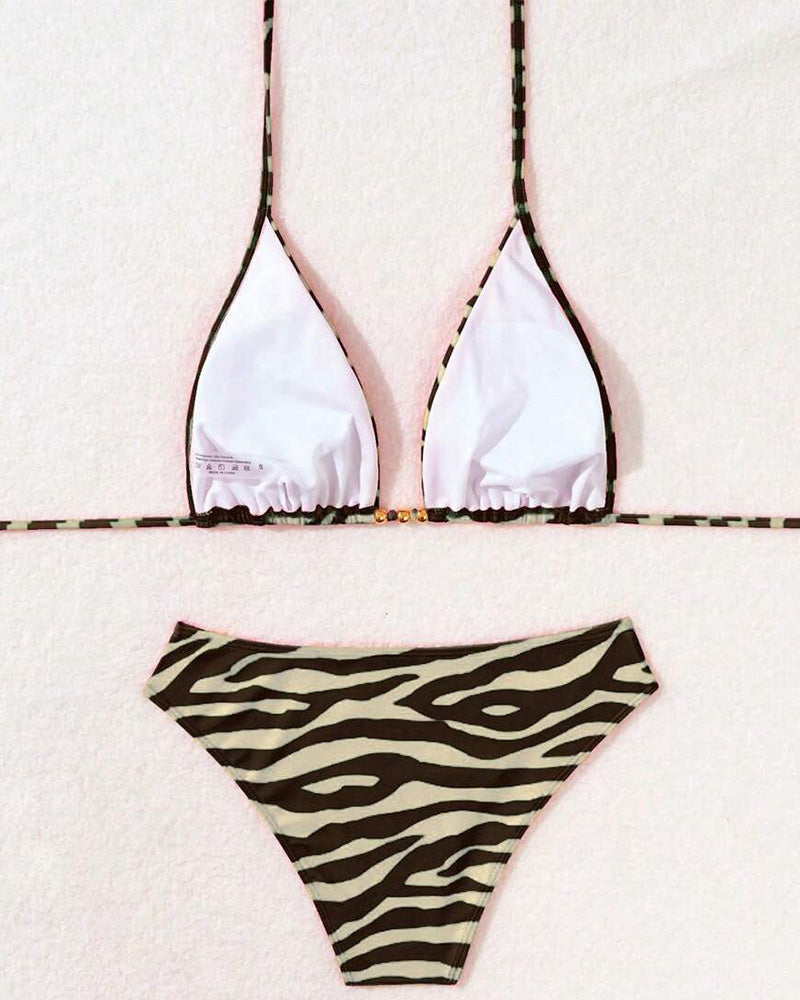 Zebra Print Triangle Sexy Bikini