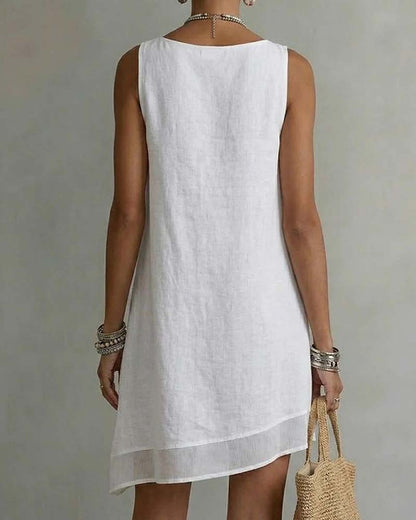 Irregular Hem Sleeveless Sheath Dress