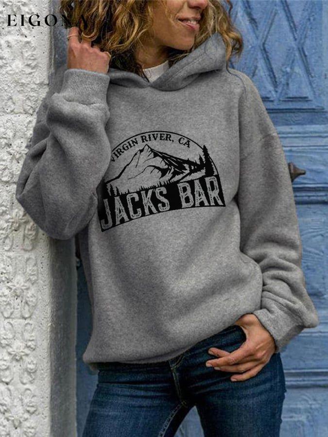 Women's River Bar Print Casual Hoodie