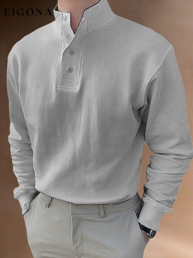 Casual Solid Button Pullover men