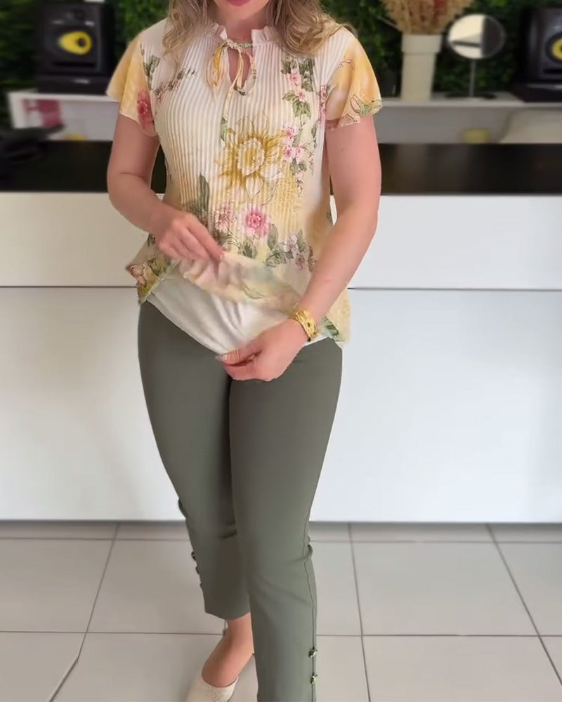 Bedruckte, stilvolle Bluse