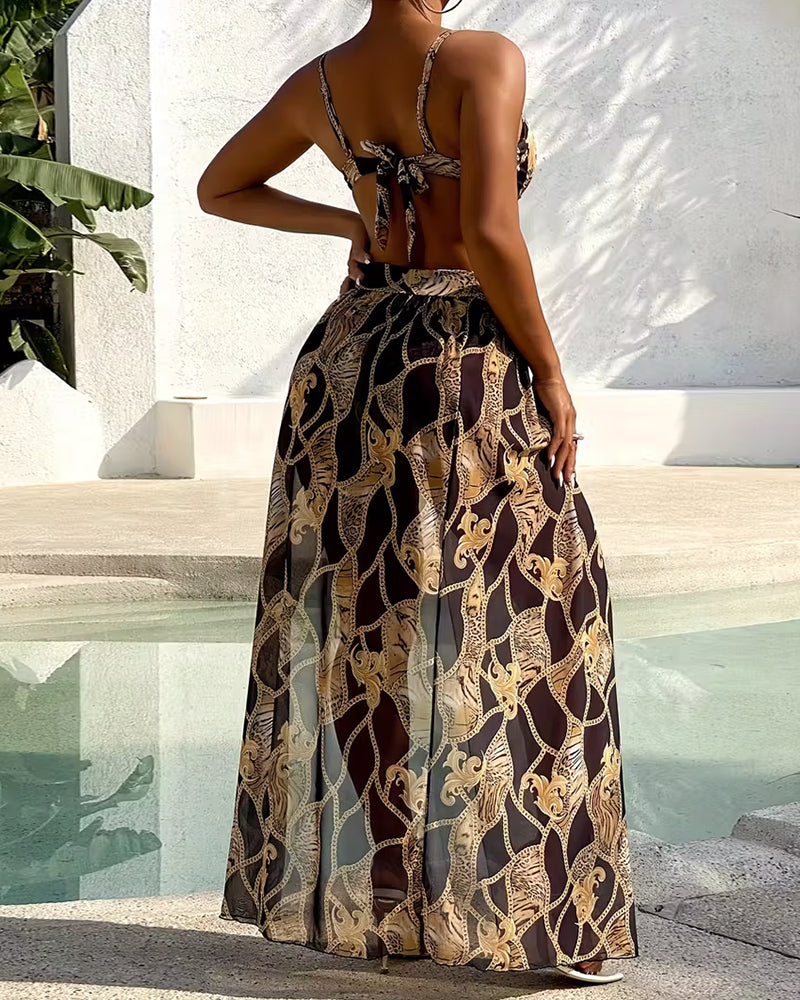 Leopard Print Chain Print Bikini