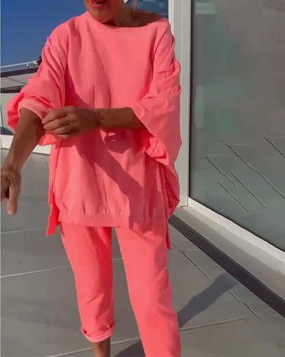 Einfarbige, schlichte, lässige Bluse