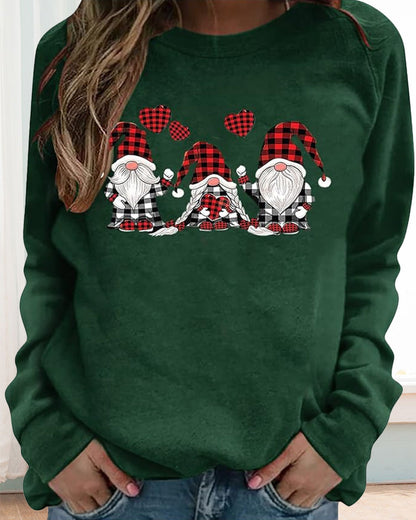 Round neck christmas heart pullover sweatshirt 2024 f/w christmas hoodies