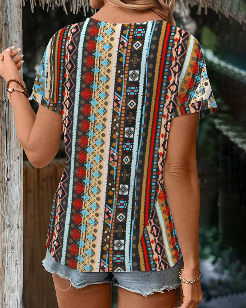 Bohemian Style Short-Sleeved T-Shirt