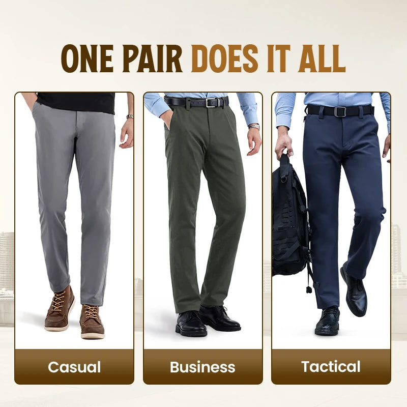 GlideActive - Men's Active Khaki Pants With Expandable Waistband