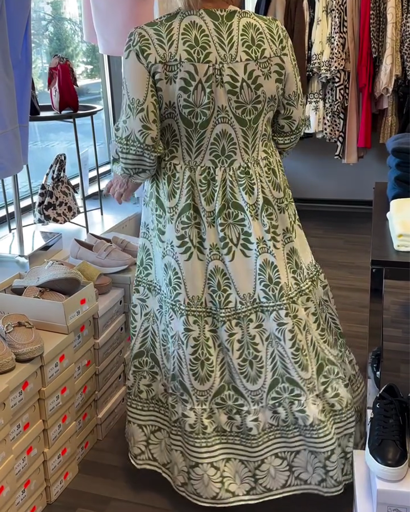 Floral-Print V-Neck Dress