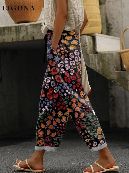 Women's Vintage Print Casual Pants bottom