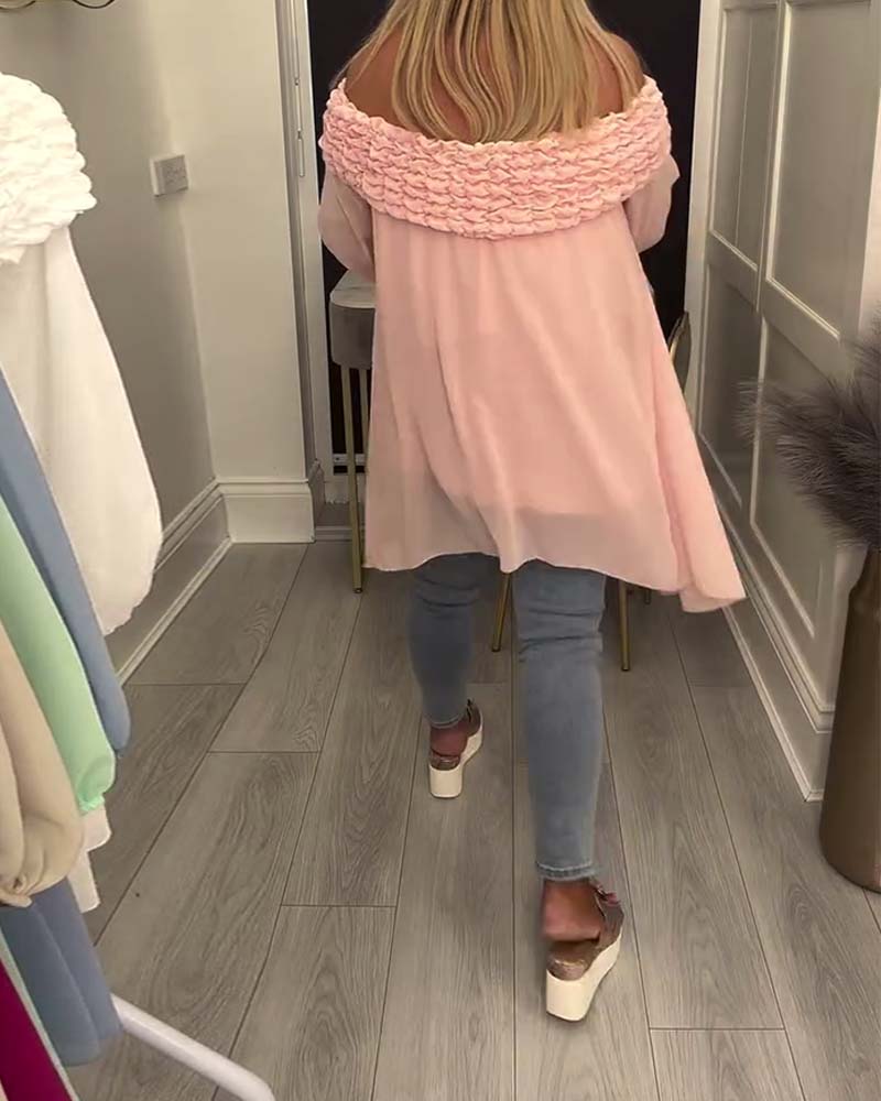 Fashion Long-Sleeved Off-Shoulder Blouse